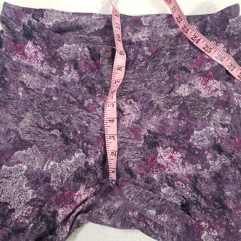 Champion High Waist Cropped Leggings Womens Purple 2X Floral Stretch Yoga Gym‎